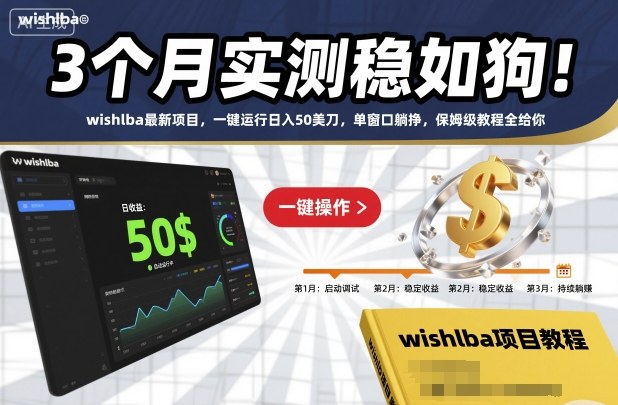 3个月实测稳如狗！wishlba最新项目，一键运行日入50美刀，单窗口躺挣，保姆级教程全给你【揭秘】 - 严选资源大全 - 严选资源大全