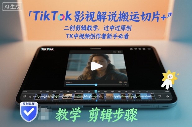 TikTok影视解说搬运切片+二创剪辑教学,过中过原创,TK中视频创作者新手必看 - 严选资源大全