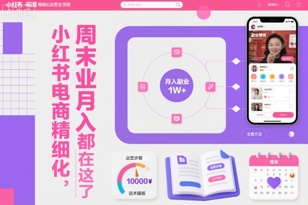 小红书电商精细化运营全流程,周末副业月入1W+,全套方法都在这了 - 严选资源大全