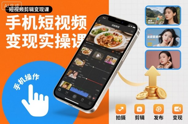 手机短视频变现实操课,短视频剪辑变现课 - 严选资源大全