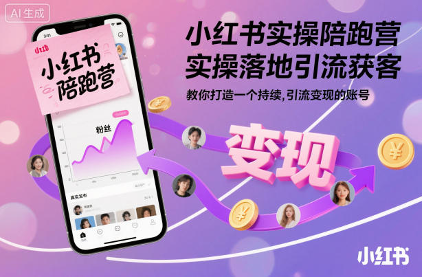 小红书实操陪跑营,实操落地引流获客,教你打造一个持续引流变现的账号 - 严选资源大全