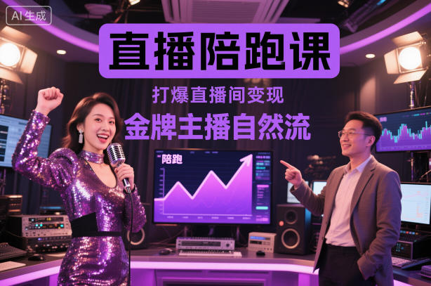 直播陪跑课,金牌主播自然流打爆直播间,复制高变现玩法 - 严选资源大全