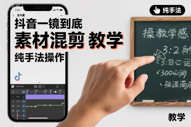 抖音一镜到底素材混剪教学，纯手法操作 - 严选资源大全