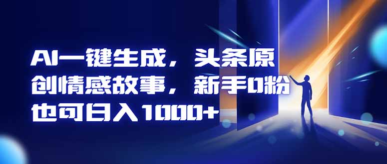 AI一键生成，头条原创情感故事，新手0粉也可日入1000+ - 严选资源大全