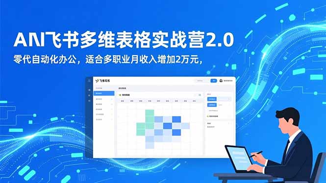 AI+飞书多维表格实战营2.0：零代码自动化办公，适合多职业月收入增加2万元 - 严选资源大全