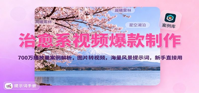治愈系视频爆款制作，700万播放量案例解析，图片转视频，海量风景提示词，新手直接用 - 严选资源大全 - 严选资源大全