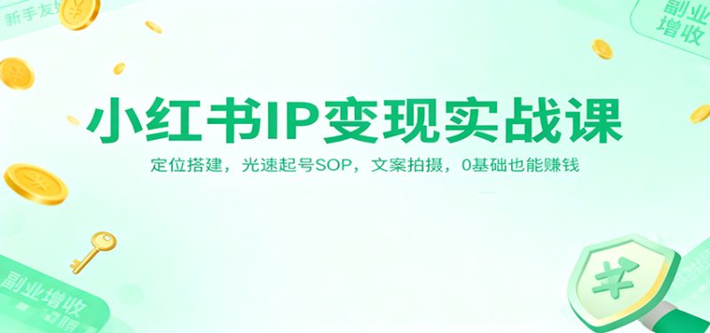 小红书IP变现实战课：定位搭建，光速起号SOP，文案拍摄，0基础也能赚钱 - 严选资源大全 - 严选资源大全