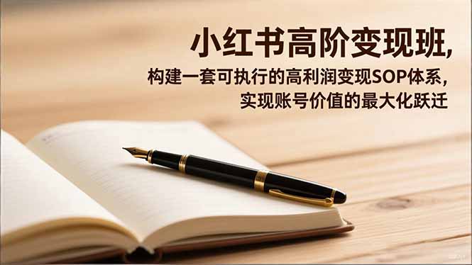 小红书高阶变现班,构建一套可执行的高利润变现SOP体系,实现账号价值的最大化跃迁 - 严选资源大全