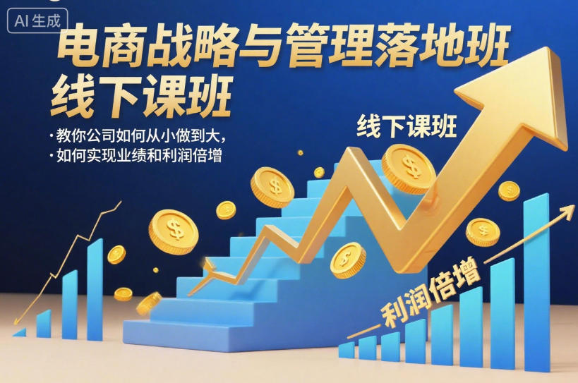 电商战略与管理落地班线下课,教你公司如何从小做到大,如何实现业绩和利润倍增【录音】 - 严选资源大全