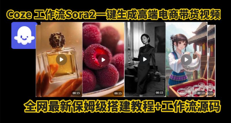 coze智能体sora2一键生成电商带货高端视频工作流保姆级拆解教程，无需剪辑，无需拍摄 - 严选资源大全 - 严选资源大全