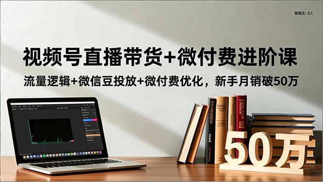 视频号直播带货+微付费进阶课：流量逻辑+微信豆投放+微付费优化，新手月销破50万 - 严选资源大全