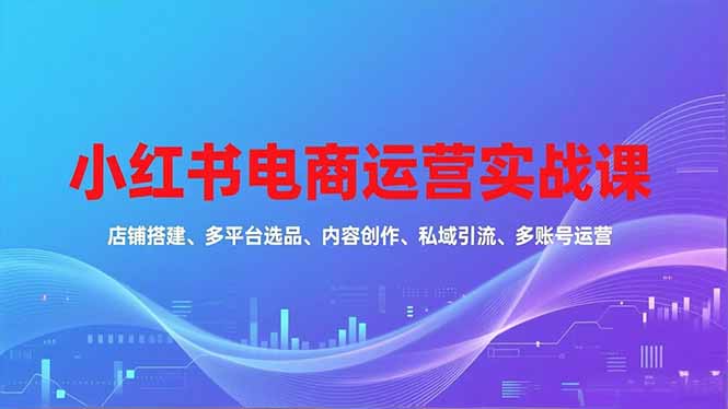 小红书电商运营实战课,店铺搭建、多平台选品、内容创作、私域引流、多账号运营等玩法 - 严选资源大全