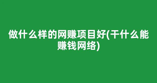 做什么样的网赚项目好(干什么能赚钱网络) - 严选资源大全