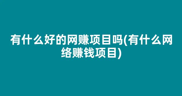 有什么好的网赚项目吗(有什么网络赚钱项目) - 严选资源大全