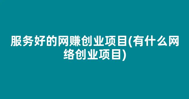 服务好的网赚创业项目(有什么网络创业项目) - 严选资源大全