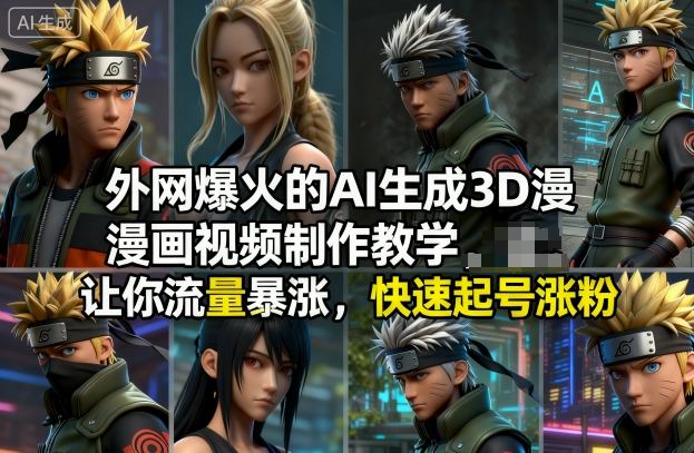 外网爆火的AI生成3D漫画视频制作教学,让你流量暴涨,快速起号涨粉! - 严选资源大全