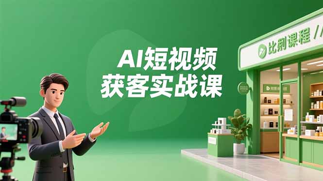 AI短视频获客实战课，数字人创作、实体行业应用、精准引流，30天获取客源月入6万+ - 严选资源大全