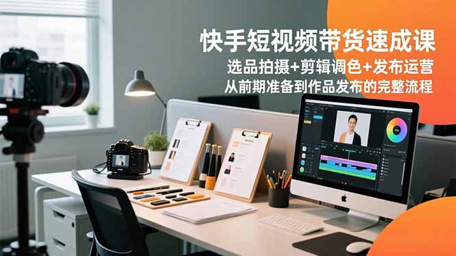 快手短视频带货速成课，选品拍摄+剪辑调色+发布运营，从前期准备到作品发布的完整流程 - 严选资源大全