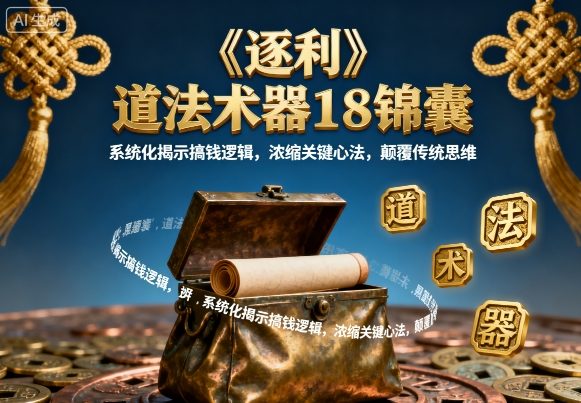 《逐利》道法术器18锦囊,系统化揭示搞钱逻辑,浓缩关键心法,颠覆传统思维(更新) - 严选资源大全
