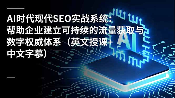 AI时代现代SEO实战系统:帮助企业建立可持续的流量获取与数字权威体系(英文授课+中文字幕 - 严选资源大全