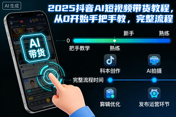 2025抖音AI短视频带货教程,从0开始手把手教,完整流程 - 严选资源大全