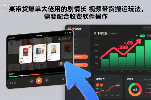 某带货爆单大佬用的剧情长视频带货搬运玩法，需要配合收费软件操作 - 严选资源大全