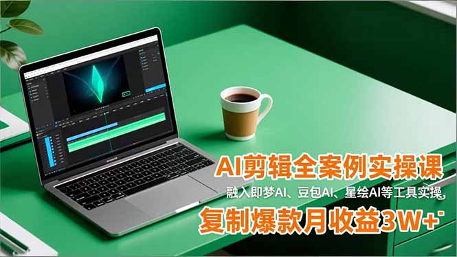 AI剪辑全案例实操课，融入即梦AI、豆包AI、星绘AI等工具实操，复制爆款月收益3W+ - 严选资源大全