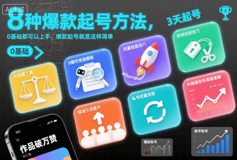 8种爆款起号方法,0基础都可以上手,爆款起号就是这样简单 - 严选资源大全 - 严选资源大全