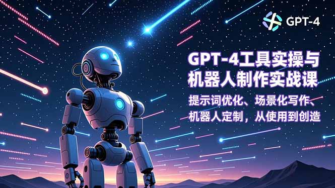 GPT-4工具实操与机器人制作实战课：提示词优化、场景化写作、机器人定制，从使用到创造 - 严选资源大全
