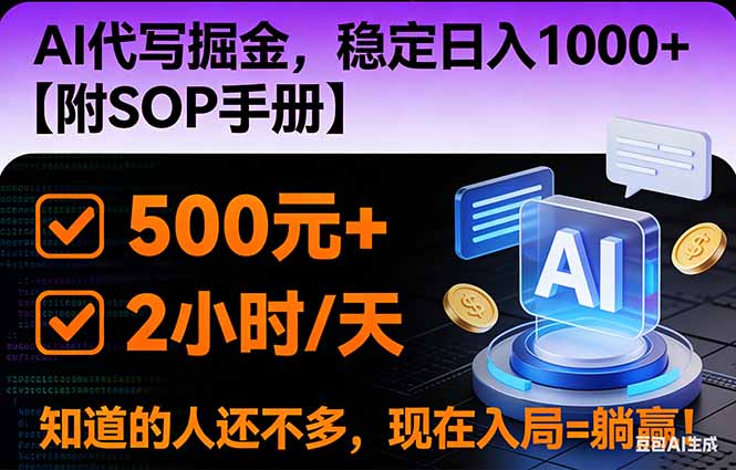 2026风口项目,AI代写掘金,稳定日入1000+,掌握核心技能【附SOP手册】 - 严选资源大全