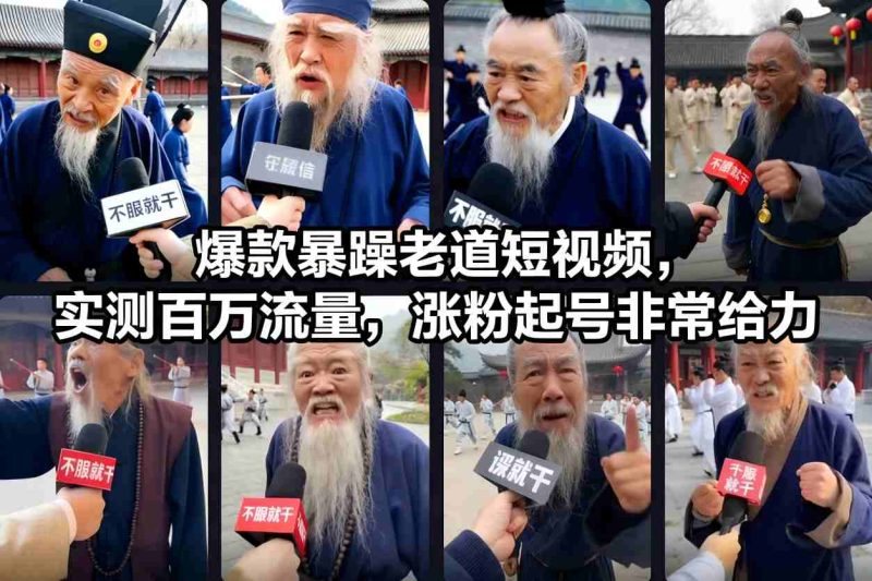 爆款暴躁老道短视频，实测百万流量，涨粉起号非常给力 - 严选资源大全 - 严选资源大全