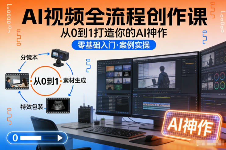AI视频全流程创作课，从0到1打造你的AI神作 - 严选资源大全 - 严选资源大全