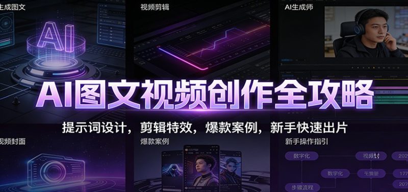AI图文视频创作全攻略：提示词设计，剪辑特效，爆款案例，新手快速出片 - 严选资源大全 - 严选资源大全