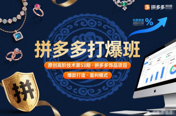 拼多多打爆班原创高阶技术第53期，拼多多饰品项目 - 严选资源大全