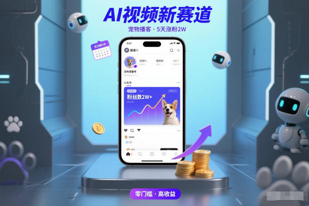 AI视频新赛道，宠物播客仅注册5天涨粉2W，收益非常可观 - 严选资源大全