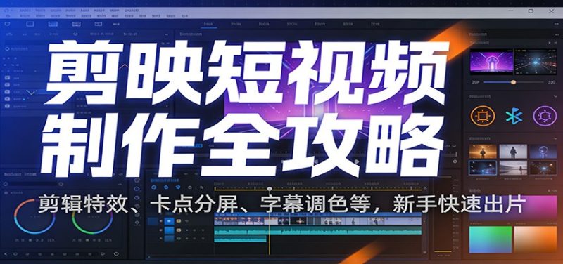 剪映短视频制作全攻略：剪辑特效、卡点分屏、字幕调色等，新手快速出片 - 严选资源大全 - 严选资源大全
