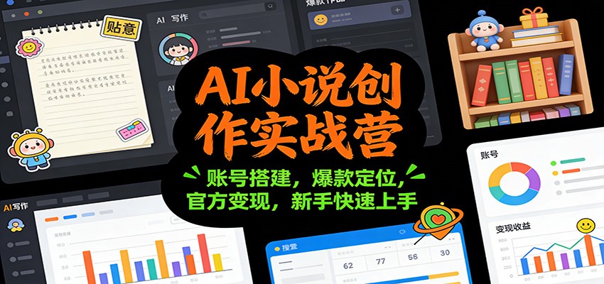AI小说创作实战营:账号搭建,爆款定位,官方变现,新手快速上手 - 严选资源大全