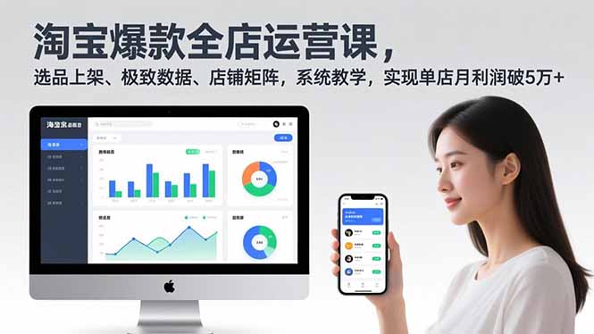 淘宝爆款全店运营课2.0，选品上架、极致数据、店铺矩阵，系统教学，实现单店月利润破5万+ - 严选资源大全