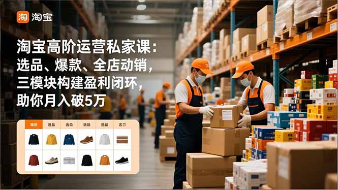 淘宝高阶运营私家课：选品、爆款、全店动销，三模块构建盈利闭环，助你月入破5万(更新12月 - 严选资源大全