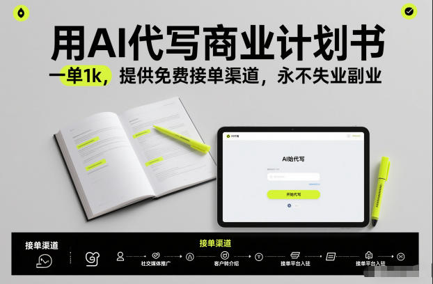 用AI代写商业计划书，一单1k，提供免费接单渠道，永不失业副业 - 严选资源大全