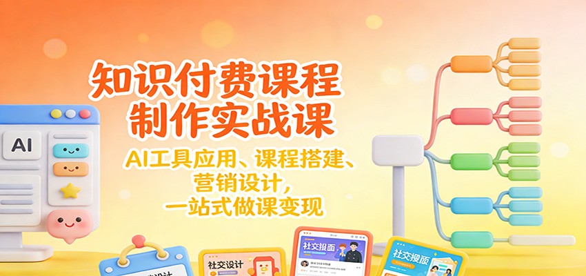 知识付费课程制作实战课：AI工具应用 、课程搭建、营销设计，一站式做课变现 - 严选资源大全