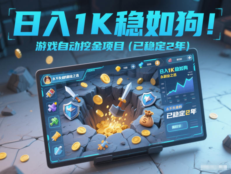 日入1K稳如狗！游戏自动挖金项目(已稳定2年)，永不失业的副业之选【揭秘】 - 严选资源大全