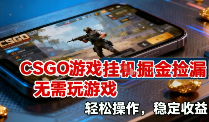 CSGO游戏挂G掘金捡漏，不需要玩游戏，操作简单，收益稳定【揭秘】 - 严选资源大全