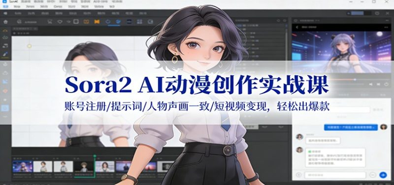 Sora2 AI动漫创作实战课：账号注册/提示词/人物声画一致/短视频变现，轻松出爆款 - 严选资源大全 - 严选资源大全