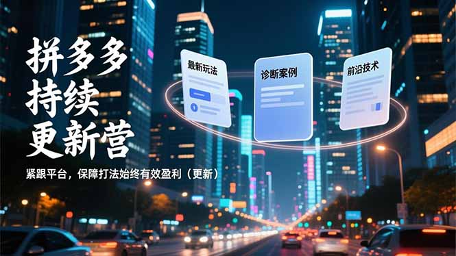 拼多多持续更新营,最新玩法、诊断案例、前沿技术,紧跟平台,保障打法始终有效盈利(更新 - 严选资源大全