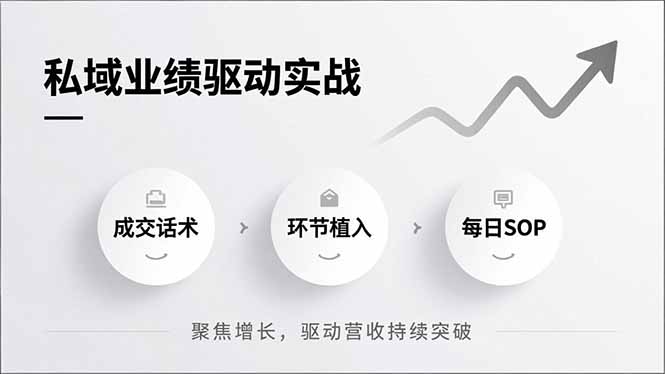私域业绩驱动实战,成交话术、环节植入、每日SOP,聚焦增长,驱动营收持续突破 - 严选资源大全