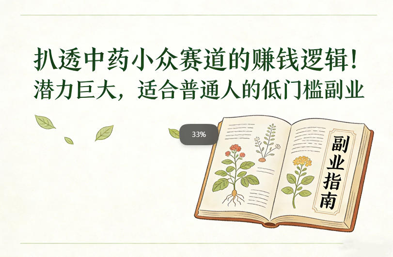 扒透中药小众赛道的賺米逻辑，潜力巨大，适合普通人的低门槛副业 - 严选资源大全