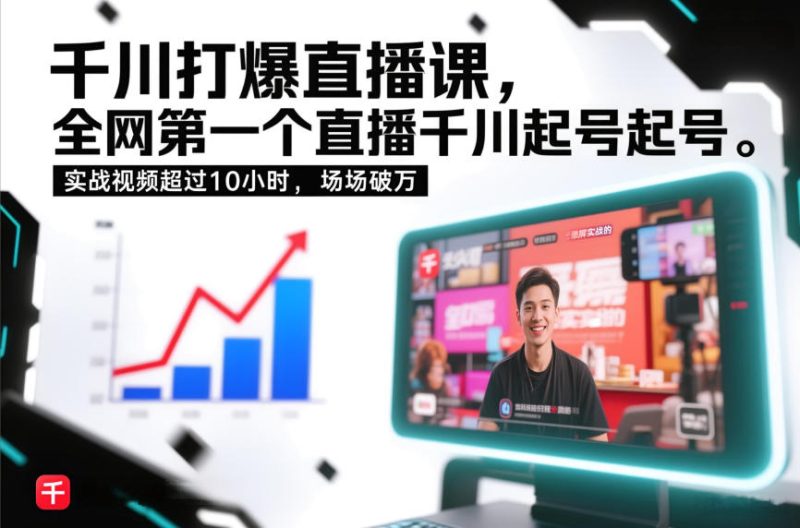 千川打爆直播课，全网第一个直播千川起号录屏实战的，实战视频超过10小时，场场破万 - 严选资源大全 - 严选资源大全