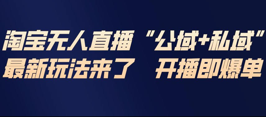 淘宝无人直播完整教程,公试+私域,最新玩法来了,开播即爆单 - 严选资源大全