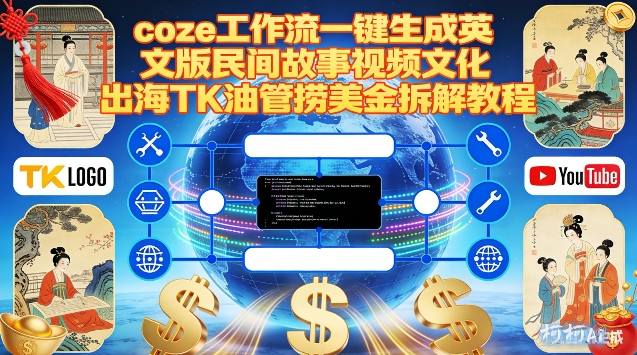Coze扣子工作流一键生成英文版民间故事视频，文化出海TK油管捞美金拆解教程 - 严选资源大全